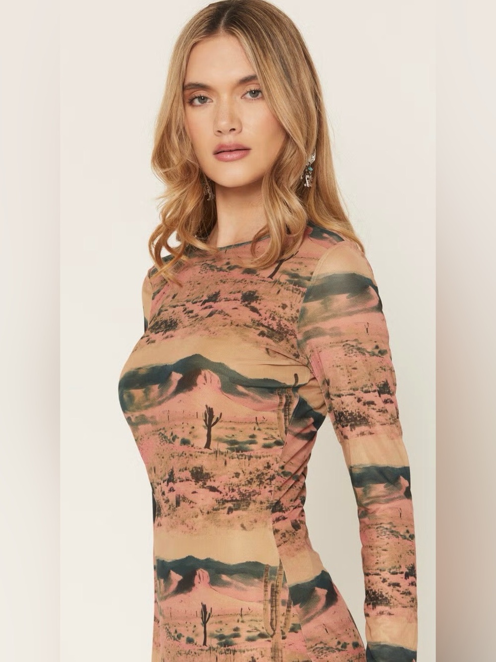 π€ Wrangler Retro Desert Print Maxi Dress | XL | NWT π€ - Picture 4 of 11
